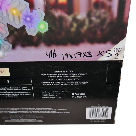 Gemmy 18" LED Color-Changing Hanging Snowflake Orchestra of Lights Light Show - Picture 5 of 6